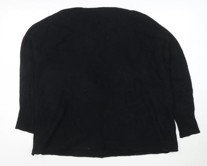 Uniqlo Women's Black Wool Blend Crew Neck Pullover Jumper Size S