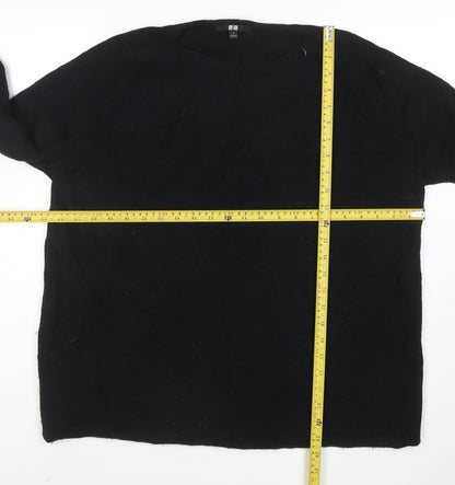 Uniqlo Women's Black Wool Blend Crew Neck Pullover Jumper Size S