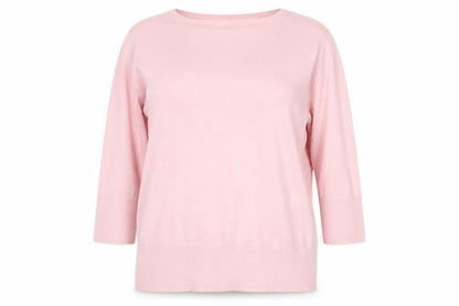 M&Co Women Pink V-Neck Cotton Blend Pullover Jumper XXL