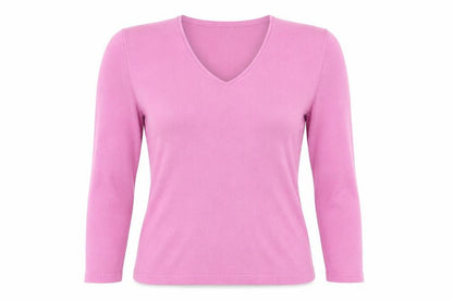 OPUS Women's Pink V-Neck Long Sleeve Acrylic Knit Top Size S