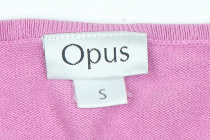 Opus Women's Pink V-Neck Long Sleeve Acrylic Knit Top Size S
