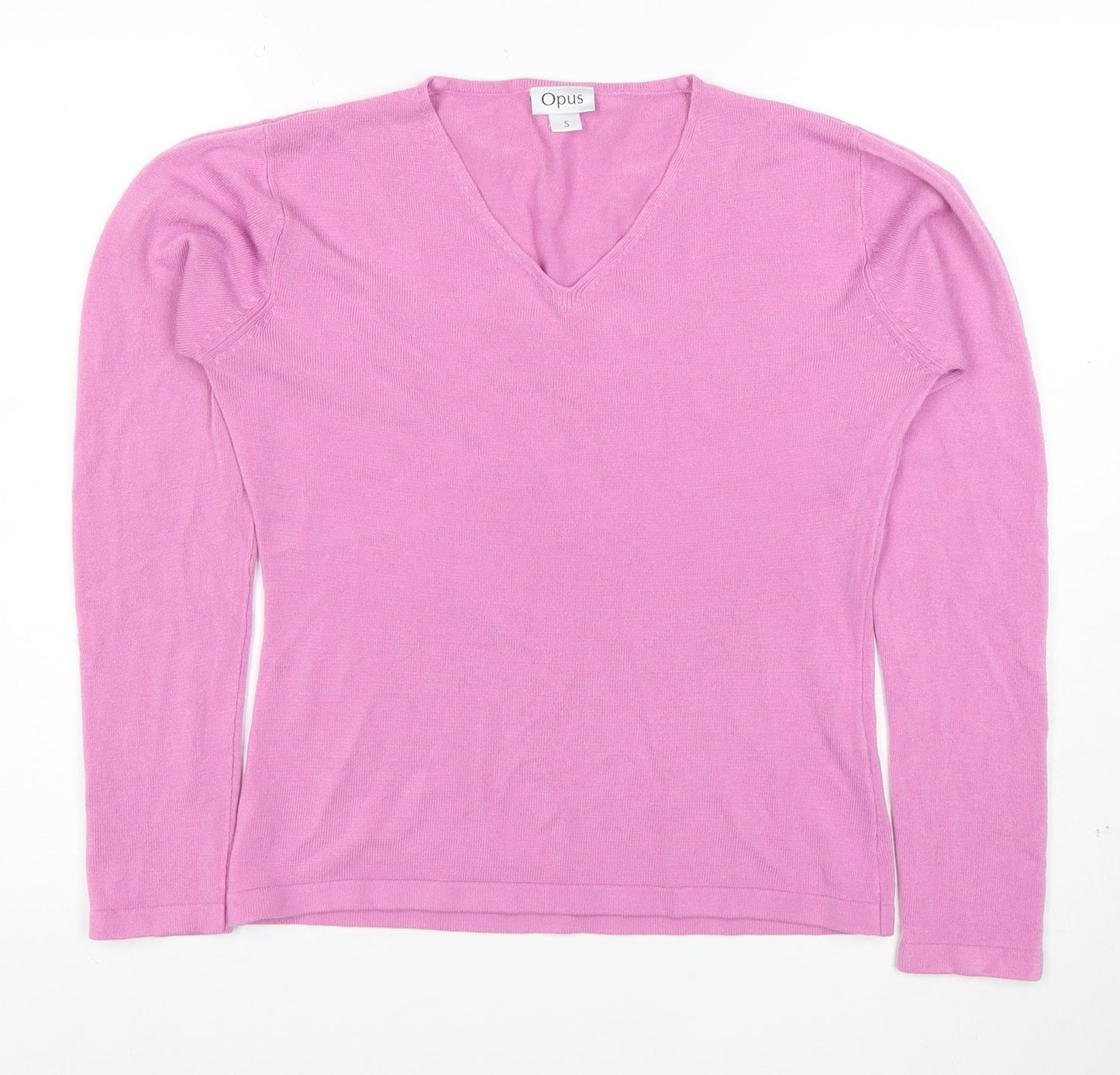 Opus Women's Pink V-Neck Long Sleeve Acrylic Knit Top Size S