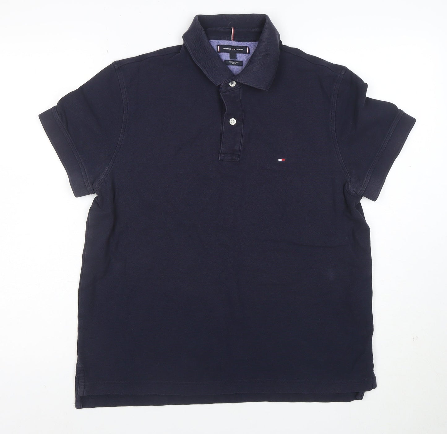 Tommy Hilfiger Men's Blue Slim Fit Premium Pique Polo L