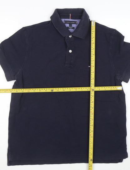 Tommy Hilfiger Men's Blue Slim Fit Premium Pique Polo L