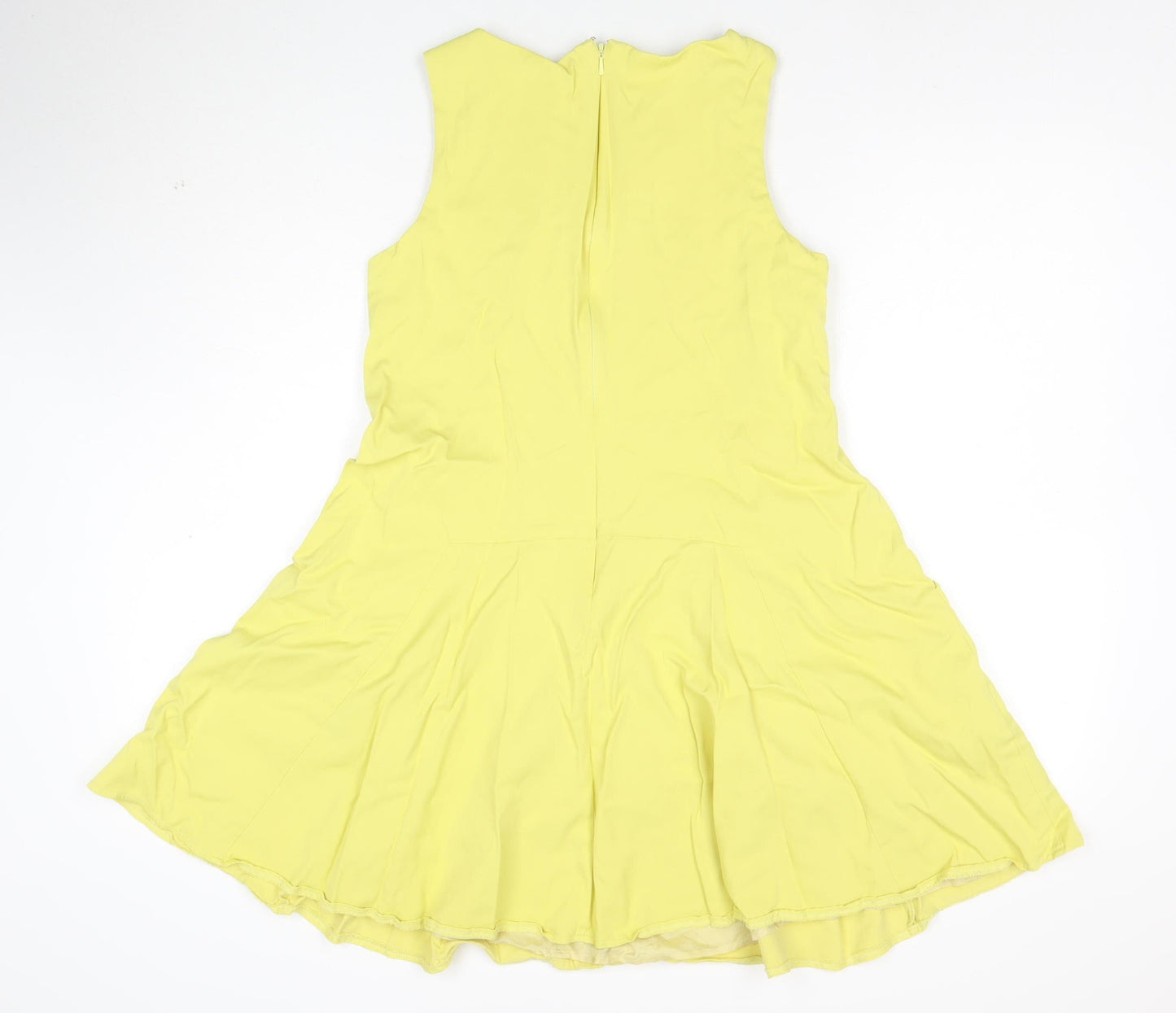Reiss Women Yellow Fit & Flare Sleeveless Knee Length Dress UK 8