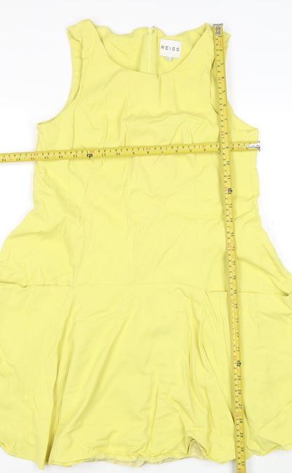 Reiss Women Yellow Fit & Flare Sleeveless Knee Length Dress UK 8