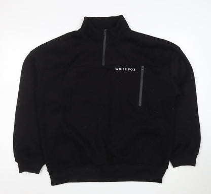 White Fox Women's Black 1/4 Zip Pullover Sweatshirt Size M/L