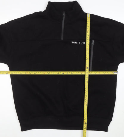 White Fox Women's Black 1/4 Zip Pullover Sweatshirt Size M/L