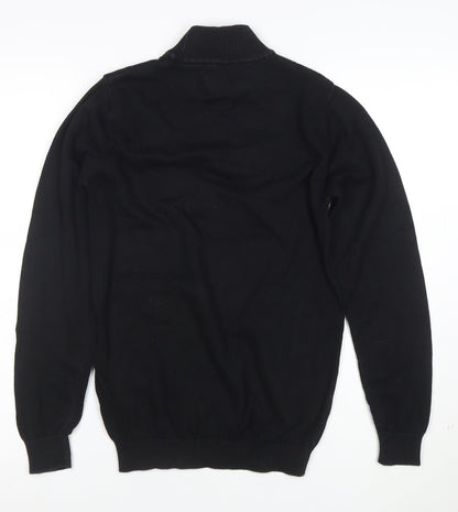 Madcap England Men's Black XS Roll Neck Cotton Jumper