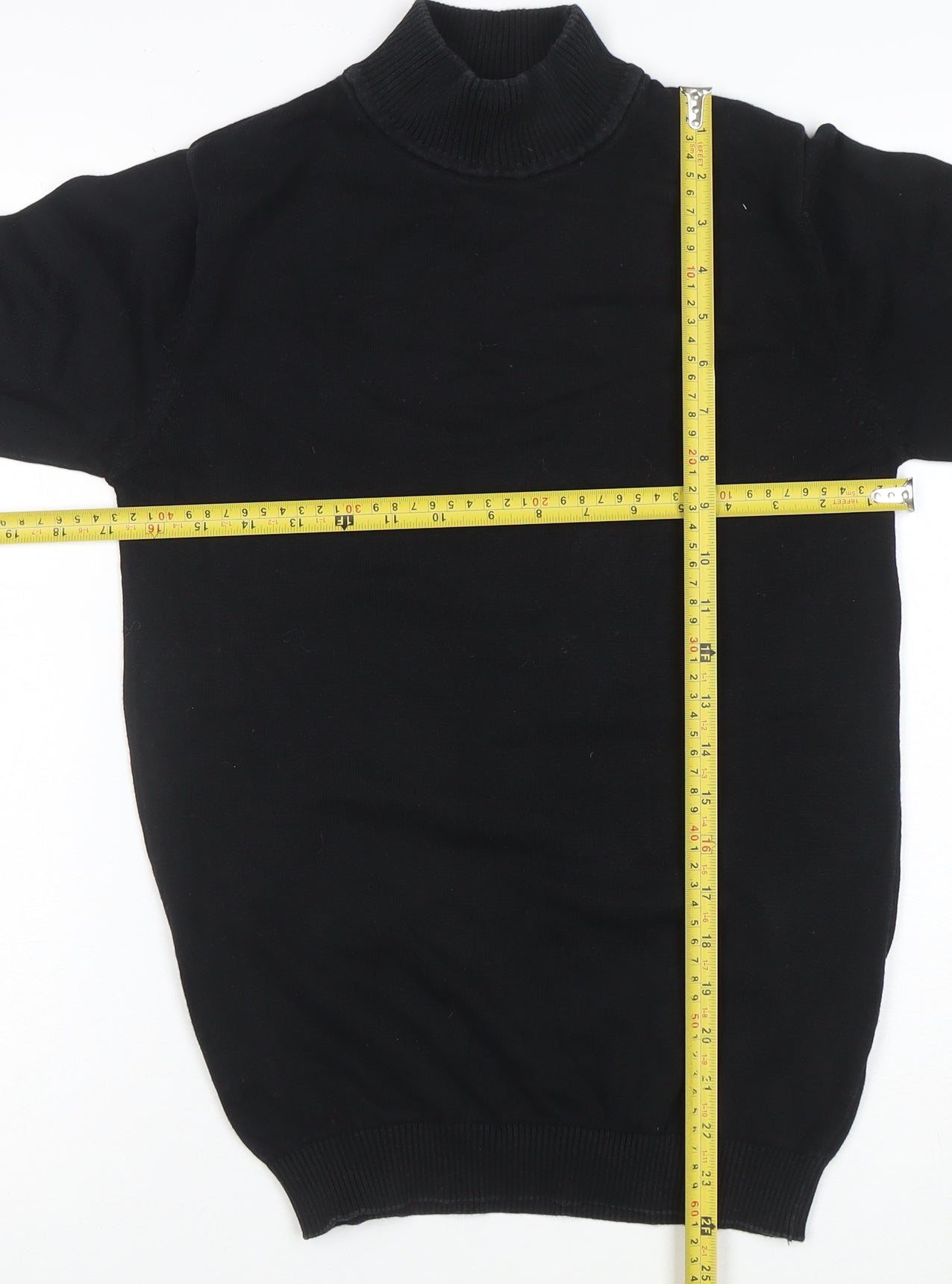 Madcap England Men's Black XS Roll Neck Cotton Jumper