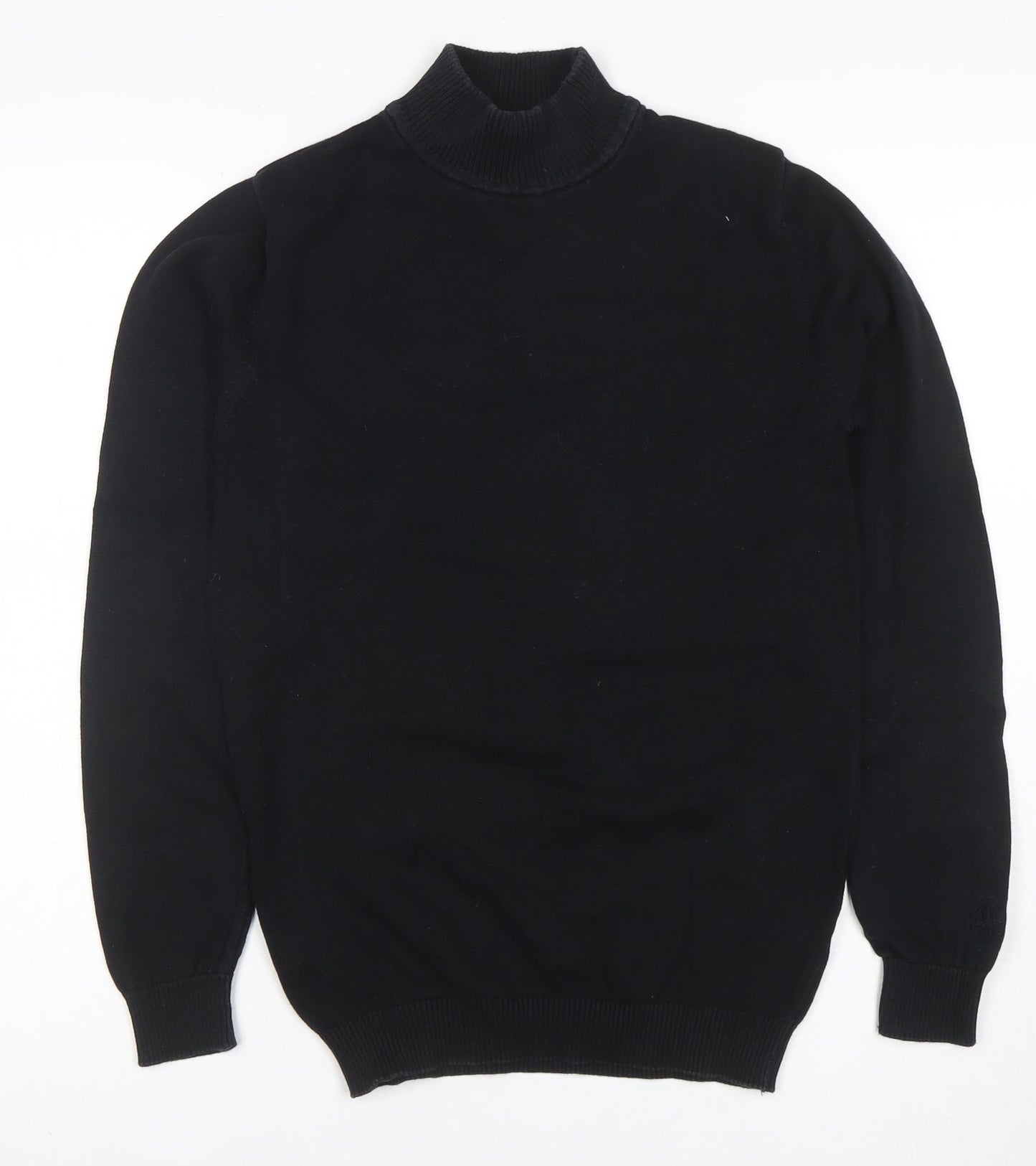 Madcap England Men's Black XS Roll Neck Cotton Jumper