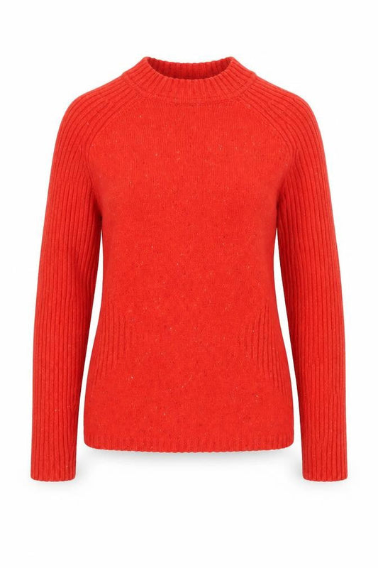 Jigsaw Women’s Red Wool Ribbed Crew Neck Jumper XS