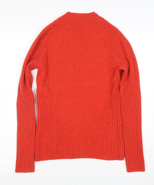 Jigsaw Women’s Red Wool Ribbed Crew Neck Jumper XS