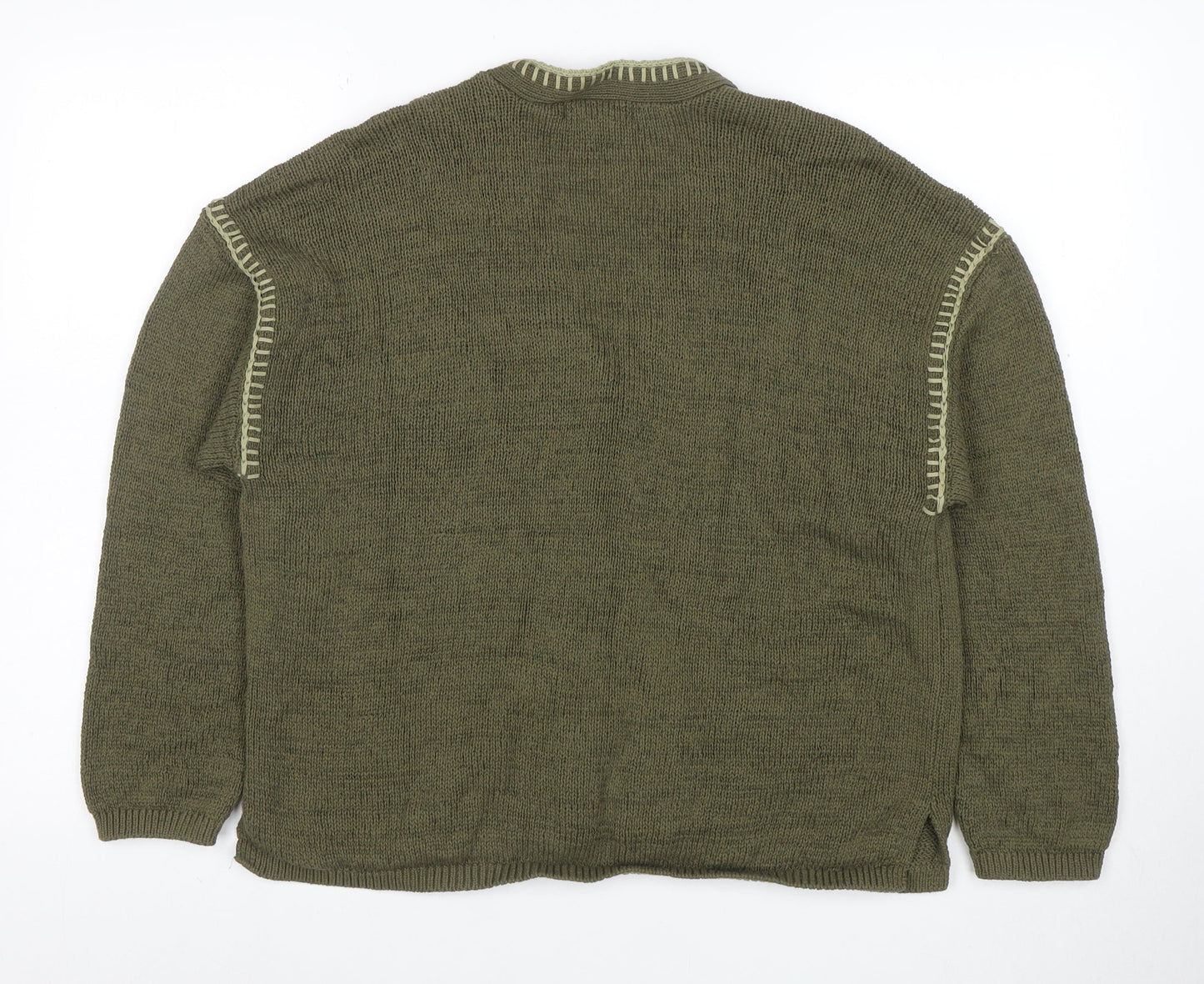 Marks and Spencer Women’s Green Cotton Knit V-Neck Cardigan L