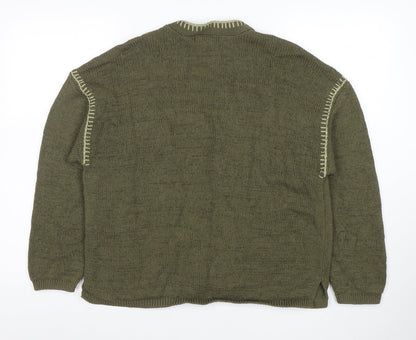 Marks and Spencer Women’s Green Cotton Knit V-Neck Cardigan L