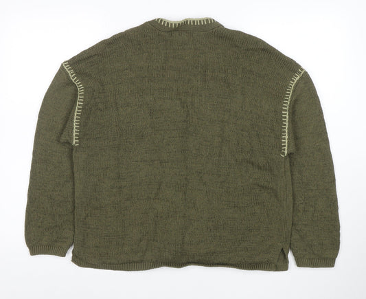 Marks and Spencer Women’s Green Cotton Knit V-Neck Cardigan L
