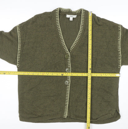 Marks and Spencer Women’s Green Cotton Knit V-Neck Cardigan L
