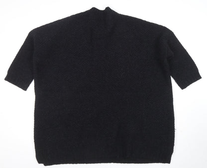 Two Danes Women's Black Lambswool Henley Jumper Size M