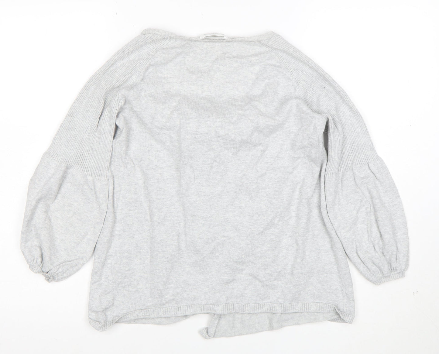 Mamas & Papas Womens Grey Knit Bow Front Cardigan Size 12-14