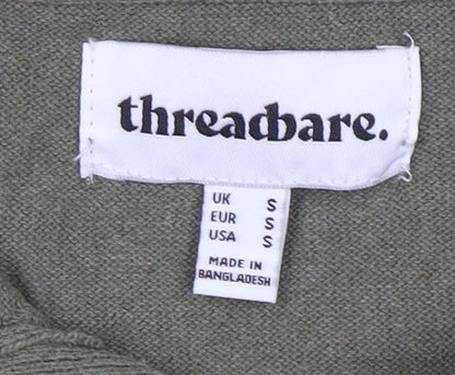 Threadbare Mens Green Short Sleeve Cotton Blend Polo Shirt Size S