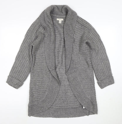 Sfera Women Grey Open Knit Long Sleeve Cardigan Size S