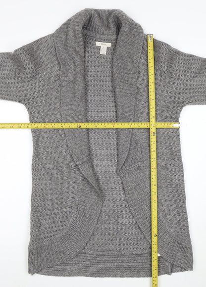 Sfera Women Grey Open Knit Long Sleeve Cardigan Size S