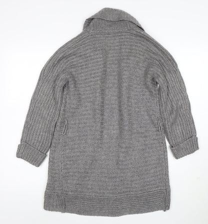 Sfera Women Grey Open Knit Long Sleeve Cardigan Size S