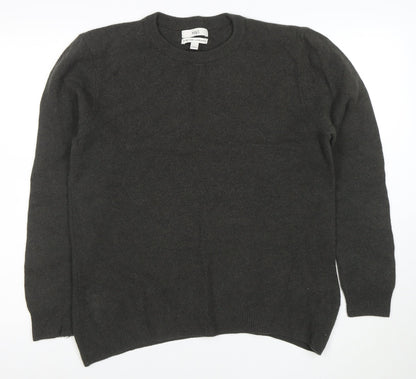 Marks and Spencer Men's Grey Wool Crew Neck Jumper Size L