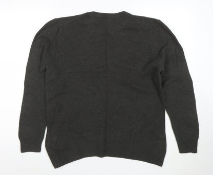 Marks and Spencer Men's Grey Wool Crew Neck Jumper Size L