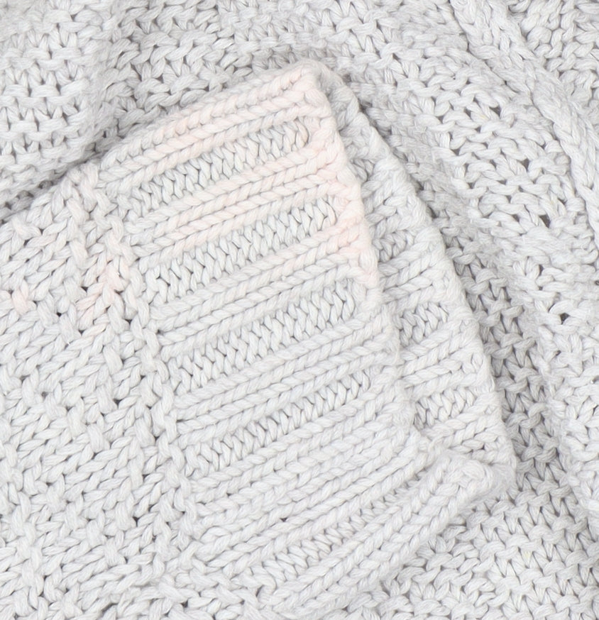 Marks and Spencer Women Grey Size 8 Chunky Knit Open Cardigan