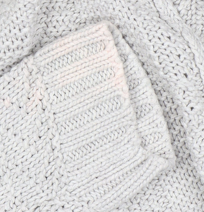 Marks and Spencer Women Grey Size 8 Chunky Knit Open Cardigan