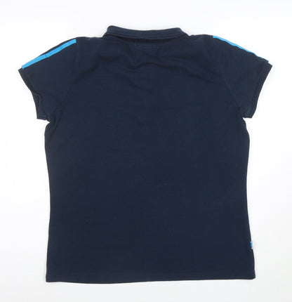 Lonsdale Women's Blue Polo Shirt Size 16 Collared Short Sleeve Top
