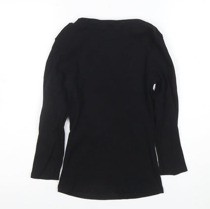 Friends Like These Women's Black Long Sleeve Cotton T-Shirt Size 8