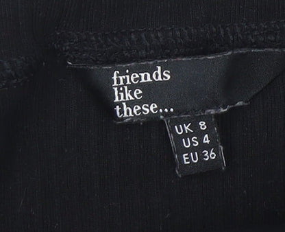 Friends Like These Women's Black Long Sleeve Cotton T-Shirt Size 8