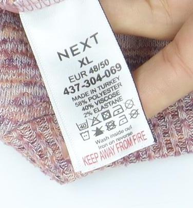 Next Women's Pink Mix Crew Neck Pullover Sweatshirt XL Cotton Blend