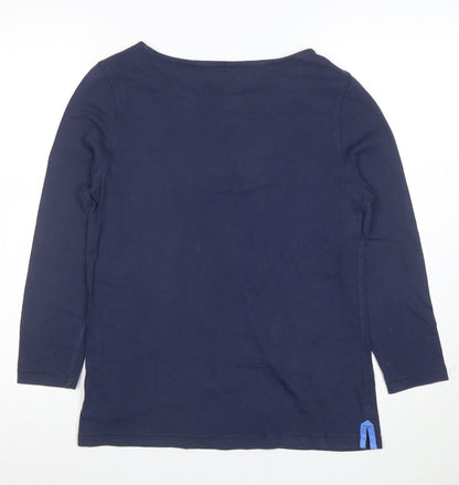 Craghoppers Women's Blue Floral Long Sleeve Cotton T-Shirt UK 12