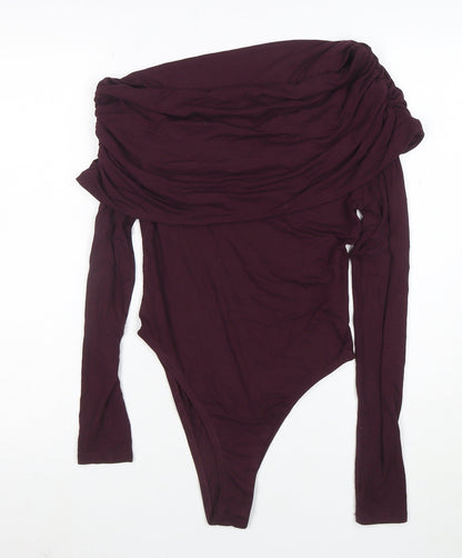 Marks and Spencer Women’s Purple Off Shoulder Long Sleeve Bodysuit Size 10