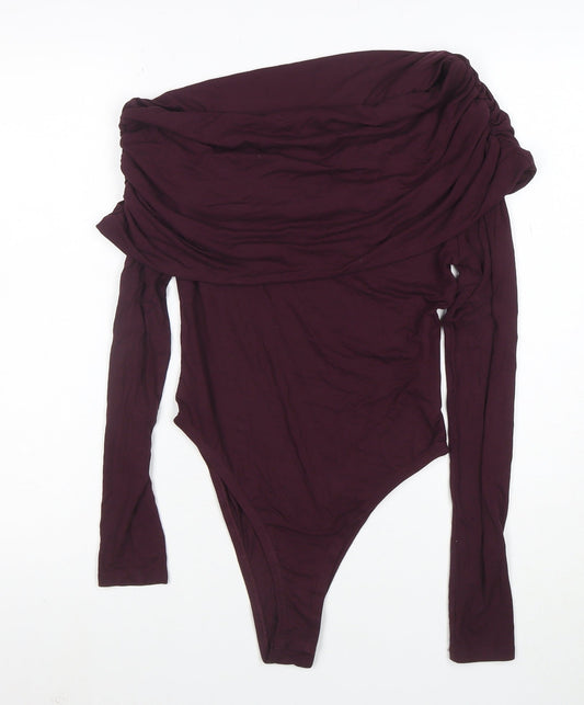 Marks and Spencer Women’s Purple Off Shoulder Long Sleeve Bodysuit Size 10