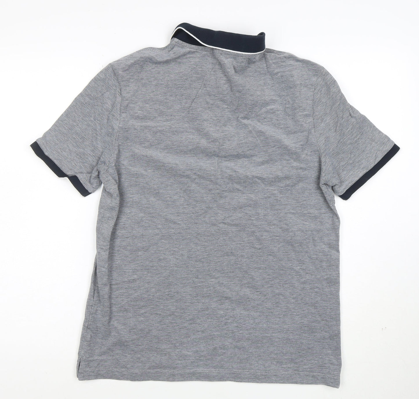 Marks and Spencer Men's Grey Regular Fit Stretch Polo Shirt M