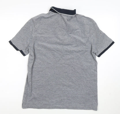 Marks and Spencer Men's Grey Regular Fit Stretch Polo Shirt M