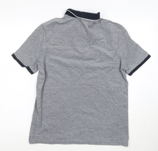 Marks and Spencer Men's Grey Regular Fit Stretch Polo Shirt M