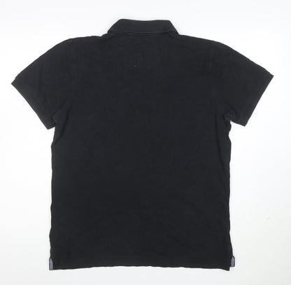 GANT Men's Black Cotton Polo Shirt Size M Short Sleeve Classic Fit