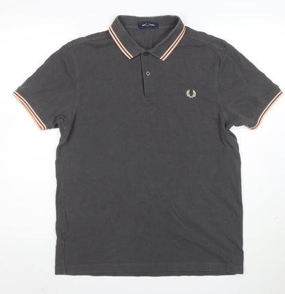 Fred Perry Men's Black Polo Shirt L Classic Piqué Cotton Short Sleeve