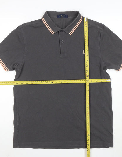 Fred Perry Men's Black Polo Shirt L Classic Piqué Cotton Short Sleeve
