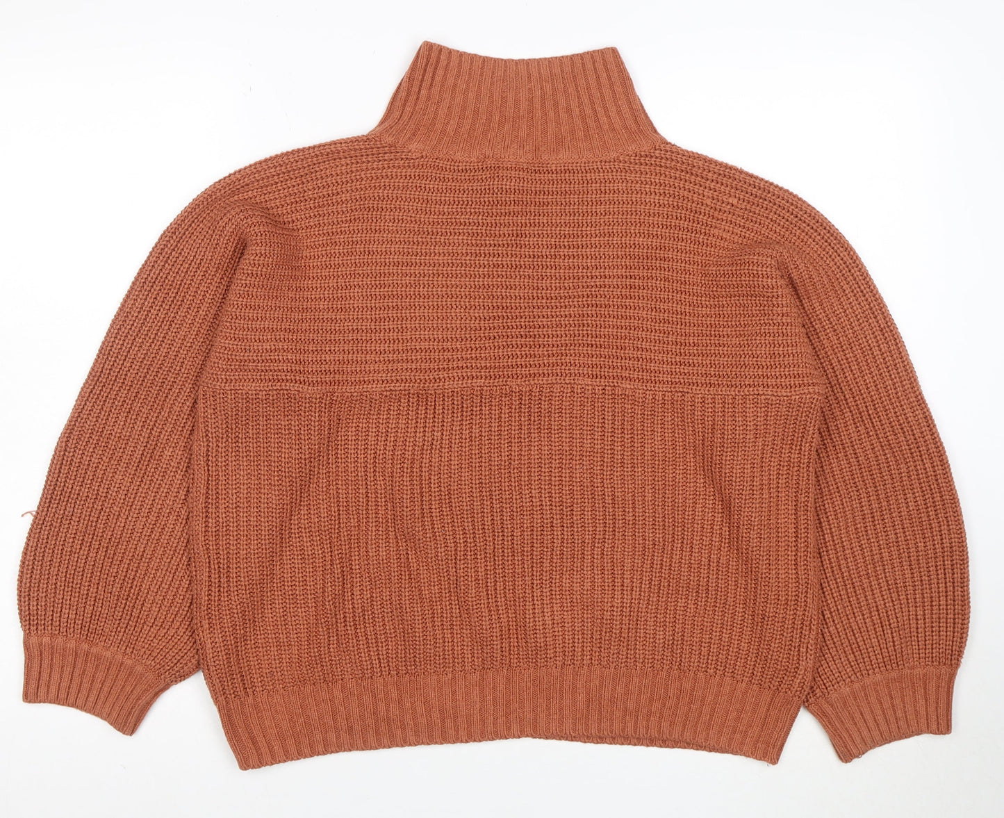 Monki Women Brown Roll Neck Chunky Knit Jumper Size S
