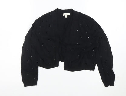 Monsoon Womens Black Beaded Knit Cardigan Size S