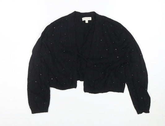 Monsoon Womens Black Beaded Knit Cardigan Size S