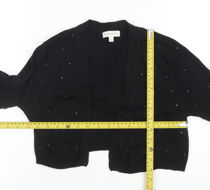 Monsoon Womens Black Beaded Knit Cardigan Size S