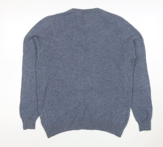 Marks and Spencer Mens Blue Cashmere Crew Neck Jumper Size L