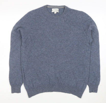 Marks and Spencer Mens Blue Cashmere Crew Neck Jumper Size L
